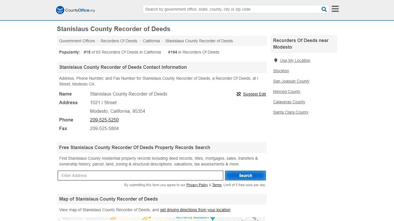 Stanislaus County Recorder of Deeds